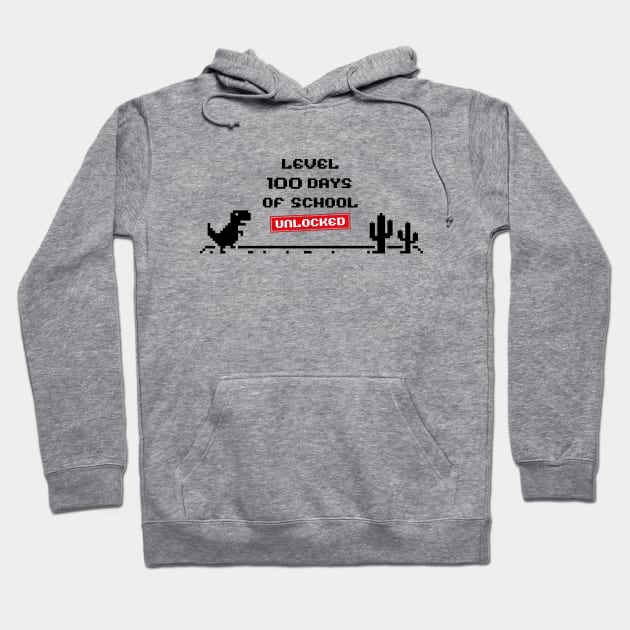 level 100 days of school unlocked, gift for boys Hoodie by Yurko_shop